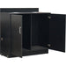 Double Waste Bin Enclosure Cabinet With Drop Hole 1138x560x1160mm Black | Gs30200 Makfry