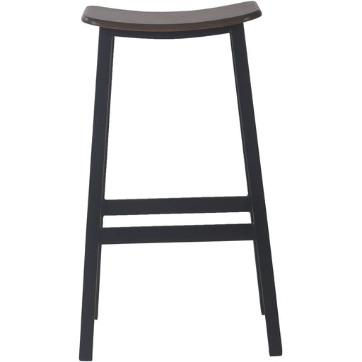 Black Steel Barstool with Walnut seat |  GS60502 Makfry