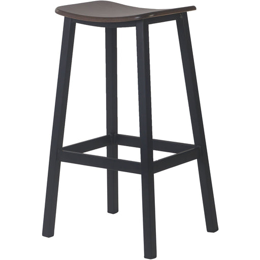 Black Steel Barstool with Walnut seat |  GS60502 Makfry