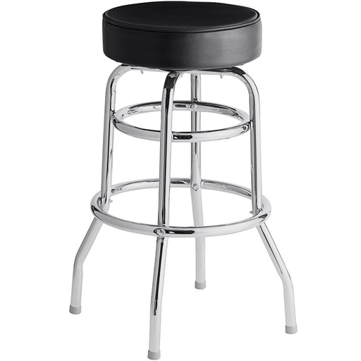 Black Double ring Barstool with Thick seat |  GS605B Makfry