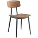 Black Steel Chair with Antique Walnut Seat & Antique Walnut Back |  GS60606WALNUTSEATWALNUTBACK Makfry
