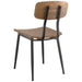 Black Steel Chair with Antique Walnut Seat & Antique Walnut Back |  GS60606WALNUTSEATWALNUTBACK Makfry