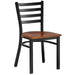Black Steel Chair with Walnut Wood Seat & Black Back |  GS694WALNUTSEATBLACKBACK Makfry
