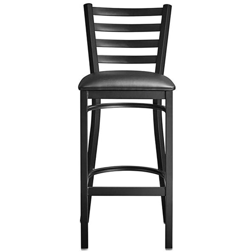 Black Barstool with Backrest & Vinyl Seat |  GS697B Makfry