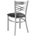 Steel Cross Back Chair with Black Vinyl Cushion Seat |  GS6F0BSSTEELCUSHSEAT Makfry