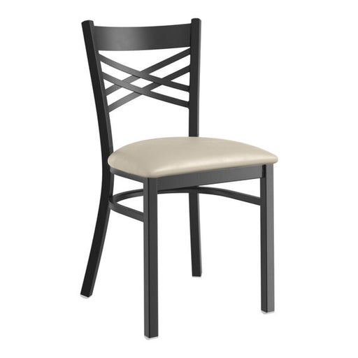 Black Steel Cross Back Chair |  GS6F0BFRAMEBLACK Makfry