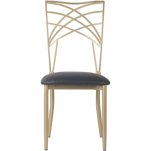 Bistro Dining Chair Metal Cross Back Gold Indoors |  GSE0028 Makfry
