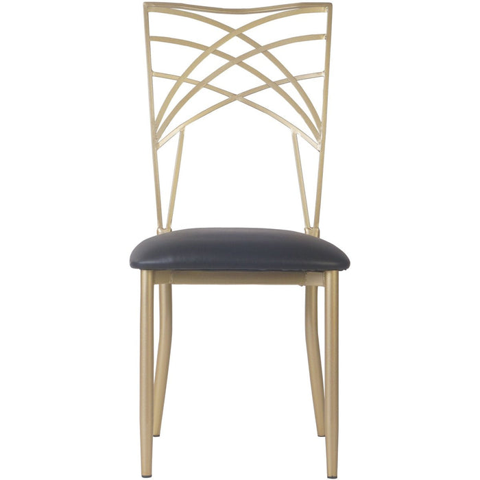 Bistro Dining Chair Metal Cross Back Gold Indoors |  GSE0028 Makfry