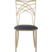 Bistro Dining Chair Metal Cross Back Gold Indoors |  GSE0028 Makfry
