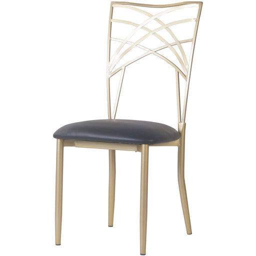 Bistro Dining Chair Metal Cross Back Gold Indoors |  GSE0028 Makfry