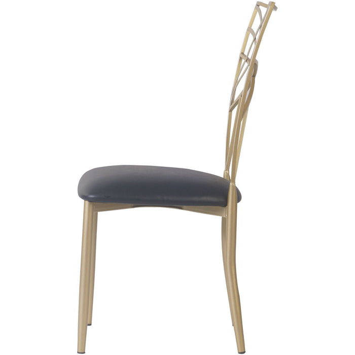 Bistro Dining Chair Metal Cross Back Gold Indoors |  GSE0028 Makfry