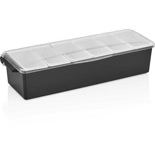 Garnish Tray / Condiment Dispenser with Lid 6 compartments |  GSE06 Makfry