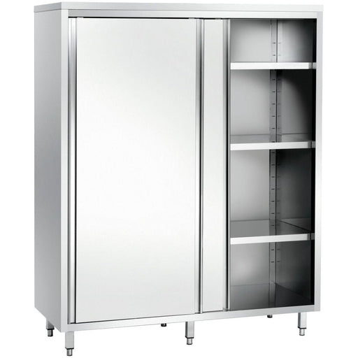 Upright Pan Cupboard Stainless Steel Sliding Doors 3 Shelves 1200x500x1800mm | Gsk12518 Sm Makfry