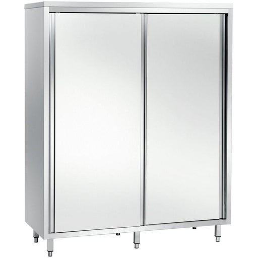 Upright Pan Cupboard Stainless Steel Sliding Doors 3 Shelves 1200x500x1800mm | Gsk12518 Sm Makfry