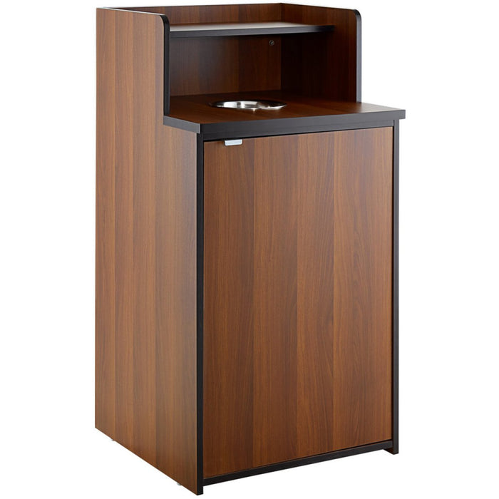 Waste Bin Enclosure Cabinet with Drop hole and Tray shelf 625x605x1210mm Walnut |  GSLJ0003W