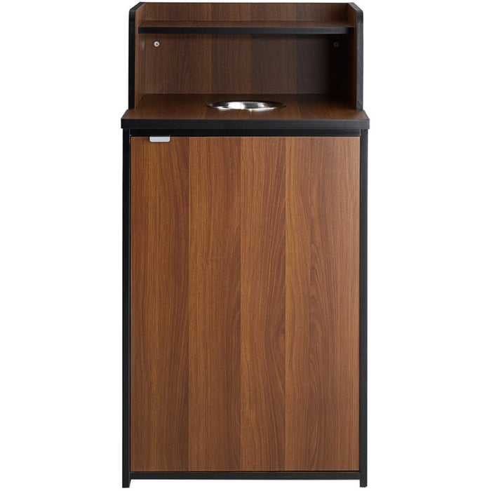 Waste Bin Enclosure Cabinet with Drop hole and Tray shelf 625x605x1210mm Walnut |  GSLJ0003W