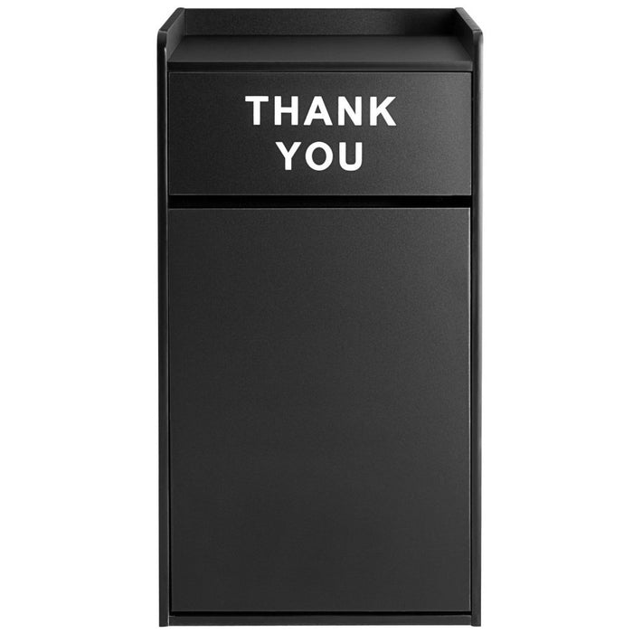 Commercial Rubbish Bin Cabinet &Amp; Tray Shelf 'Thank You' Black | Gslj006 B Makfry