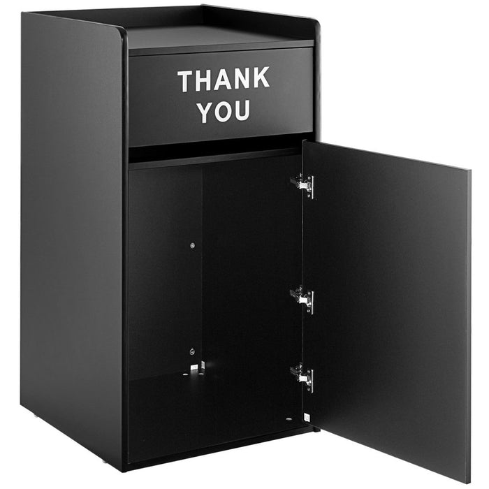 B GRADE Commercial Rubbish Bin Cabinet & Tray Shelf 'Thank You' Black |  GSLJ006B B GRADE Makfry