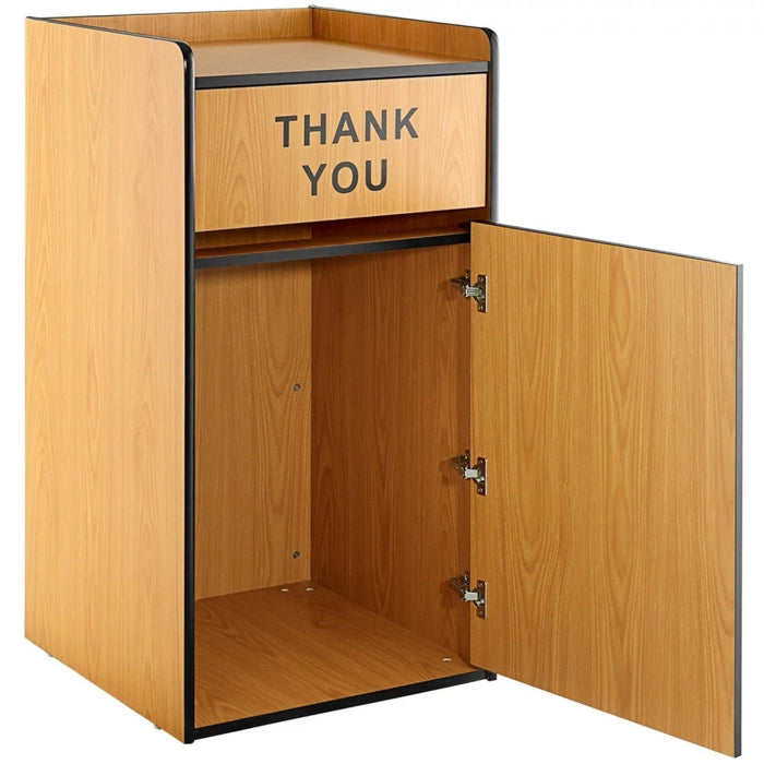 Commercial Rubbish Bin Cabinet &Amp; Tray Shelf 'Thank You' Natural |  Gslj006 N Makfry