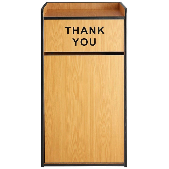 Commercial Rubbish Bin Cabinet &Amp; Tray Shelf 'Thank You' Natural |  Gslj006 N Makfry