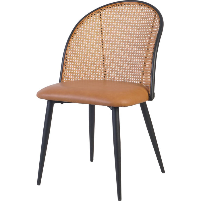 Bistro Rattan Chair with Black Vinyl Seat Round Back |  GSM1023BLACK Makfry