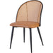 Bistro Rattan Chair with Black Vinyl Seat Round Back |  GSM1023BLACK Makfry