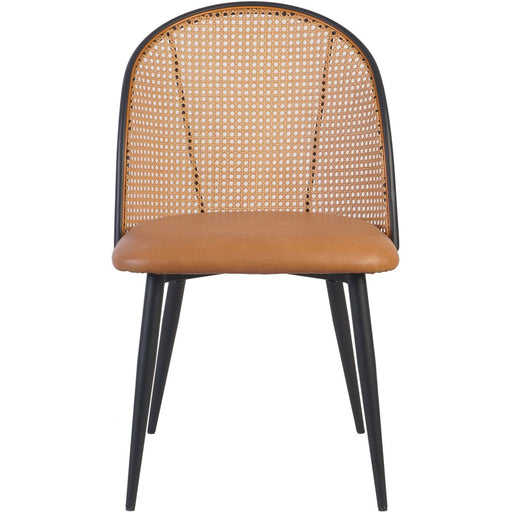 Bistro Rattan Chair with Black Vinyl Seat Round Back |  GSM1023BLACK Makfry