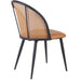 Bistro Rattan Chair with Black Vinyl Seat Round Back |  GSM1023BLACK Makfry