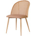 Bistro Rattan Chair with Brown Vinyl Seat Round Back |  GSM1023NATURAL Makfry