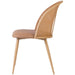 Bistro Rattan Chair with Brown Vinyl Seat Round Back |  GSM1023NATURAL Makfry