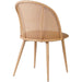 Bistro Rattan Chair with Brown Vinyl Seat Round Back |  GSM1023NATURAL Makfry