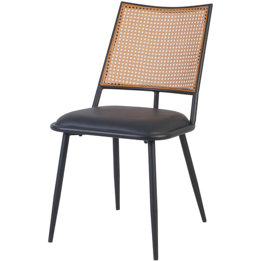 Bistro Rattan Chair with Black Vinyl Seat Square Back |  GSM1024BLACK Makfry
