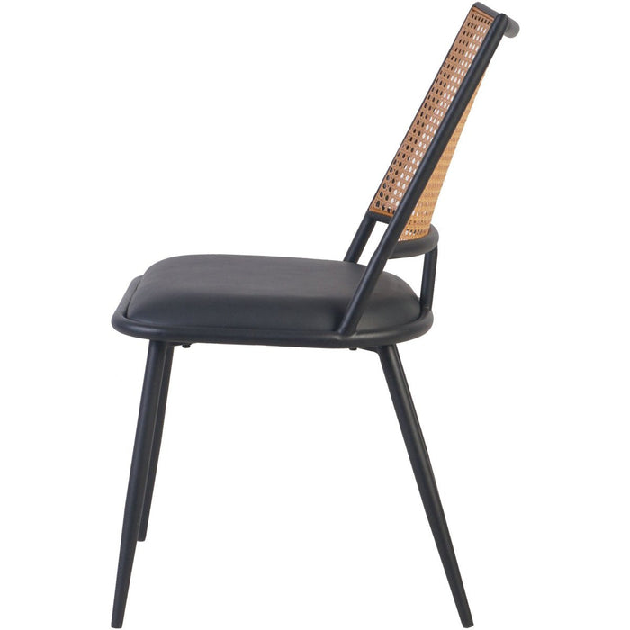 Bistro Rattan Chair with Black Vinyl Seat Square Back |  GSM1024BLACK Makfry
