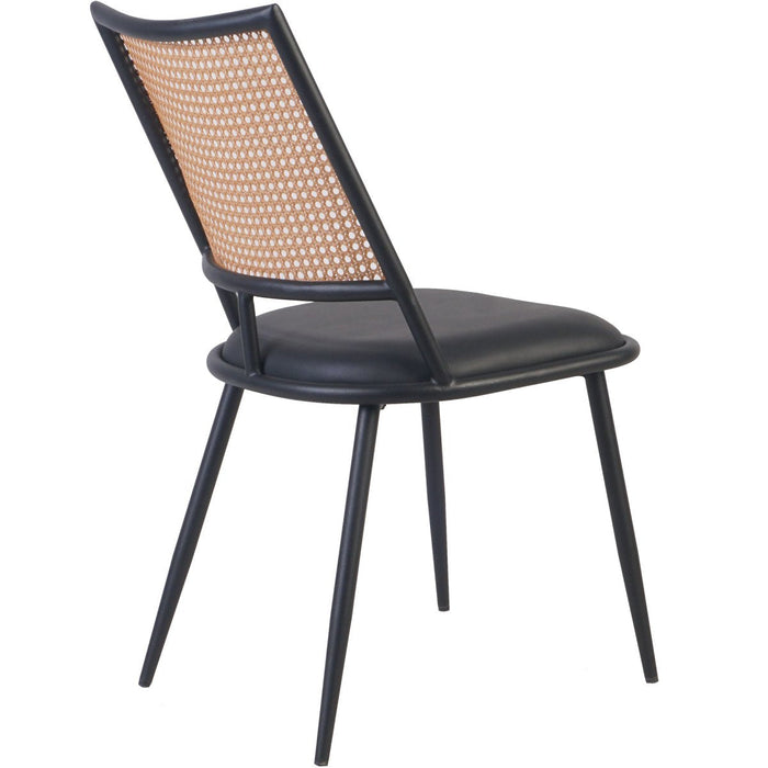 Bistro Rattan Chair with Black Vinyl Seat Square Back |  GSM1024BLACK Makfry