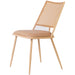 Bistro Rattan Chair with Brown Vinyl Seat Square Back |  GSM1024NATURAL Makfry
