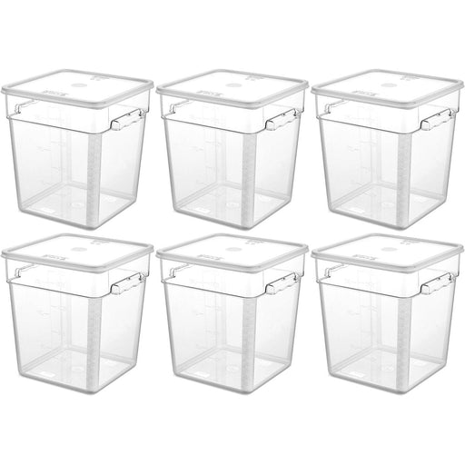Pack of 6 Food storage Container with lid 17.2 litre 290x300x320mm Polypropylene |  GSPP18+GSPPL12 Makfry