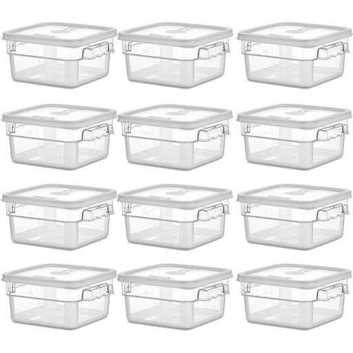 Pack of 12 Food storage Container with lid 1.9 litre 201x189x97mm Polypropylene |  GSPP2+GSPPL2 Makfry