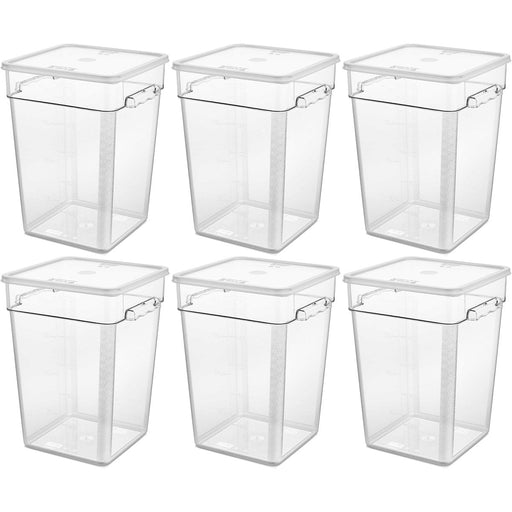 Pack of 6 Food storage Container with lid 20.8 litre 290x300x400mm Polypropylene |  GSPP22+GSPPL12 Makfry