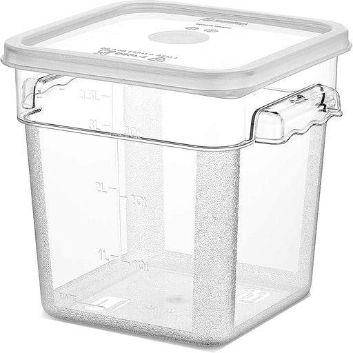 Pack of 12 Food storage Container with lid 3.8 litre 201x189x187mm Polypropylene |  GSPP4+GSPPL2 Makfry