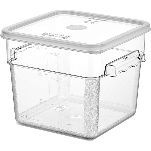 Pack of 12 Food storage Container with lid 5.7 litre 242x232x191mm Polypropylene |  GSPP6+GSPPL6 Makfry