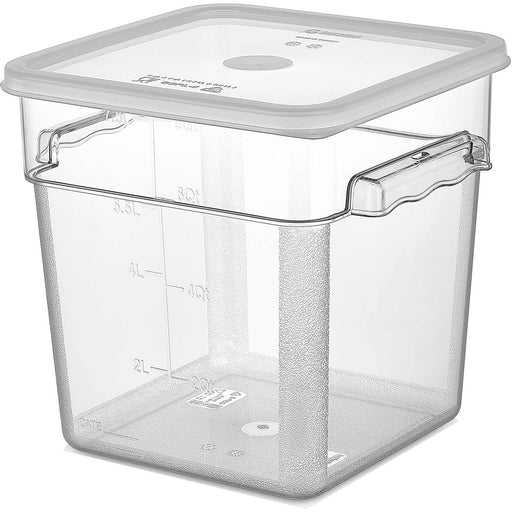 Pack of 12 Food storage Container with lid 7.6 litre 242x232x232mm Polypropylene |  GSPP8+GSPPL6 Makfry