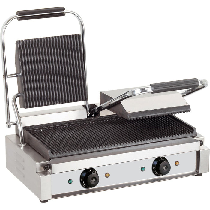 Heavy Duty Twin Panini Contact grill 3.6kW Ribbed |  EG03A