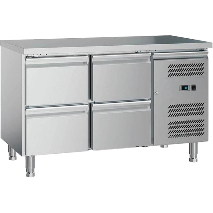 Commercial Refrigerated Counter 4 Drawers Gn1/1 1200x700x650mm | Gxx608 Makfry