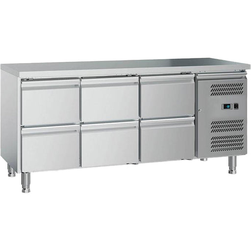Commercial Refrigerated Counter 6 Drawers Gn1/1 1600x700x650mm | Gxx616 Makfry