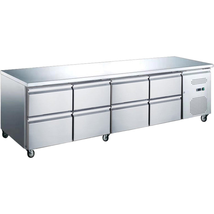Commercial Refrigerated Counter 8 Drawers Gn1/1 2000x700x650mm | Gxx624 Makfry