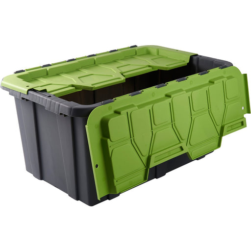 Pack of 8 Plastic Storage Box with Lid 57 litre 660x410x310mm Polypropylene |  H0057F Makfry