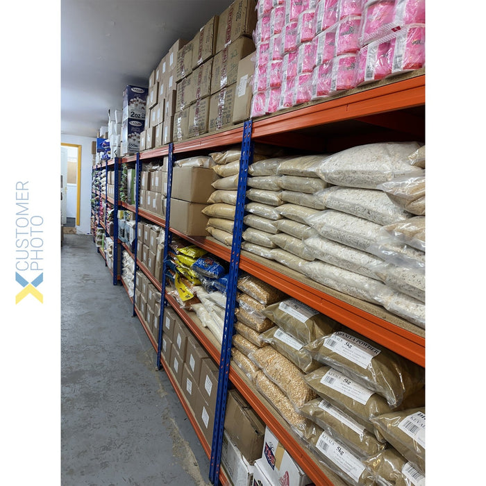 Industrial Shelving Unit Heavy duty 1200x450x1800mm 4 shelves 500 kg/shelf Powder coated steel |  H12045 Makfry