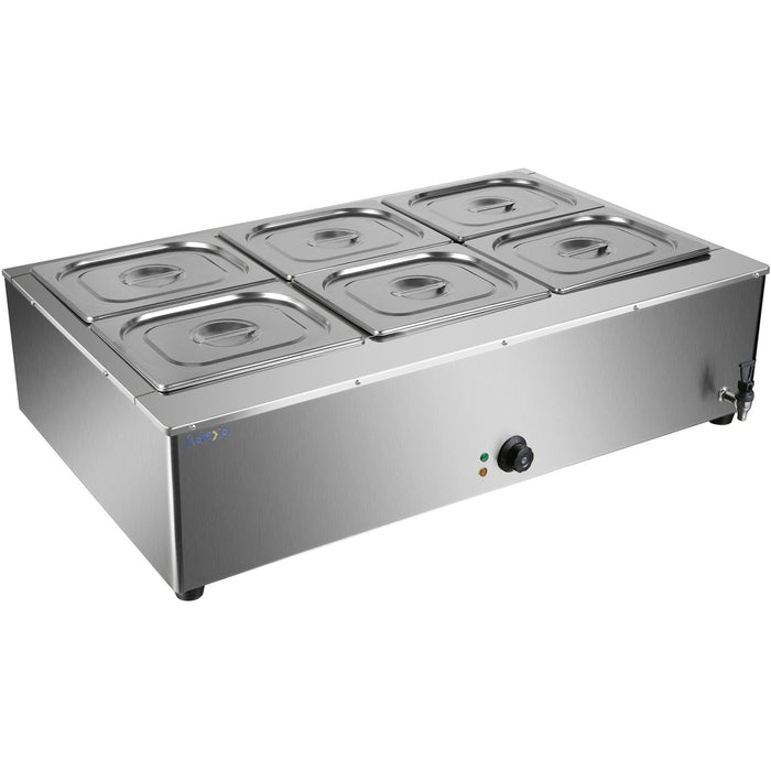 Commercial Electric Bain Marie 6x Gn1/2 3000 W Countertop 1080x750x275mm | Hb1080 Makfry