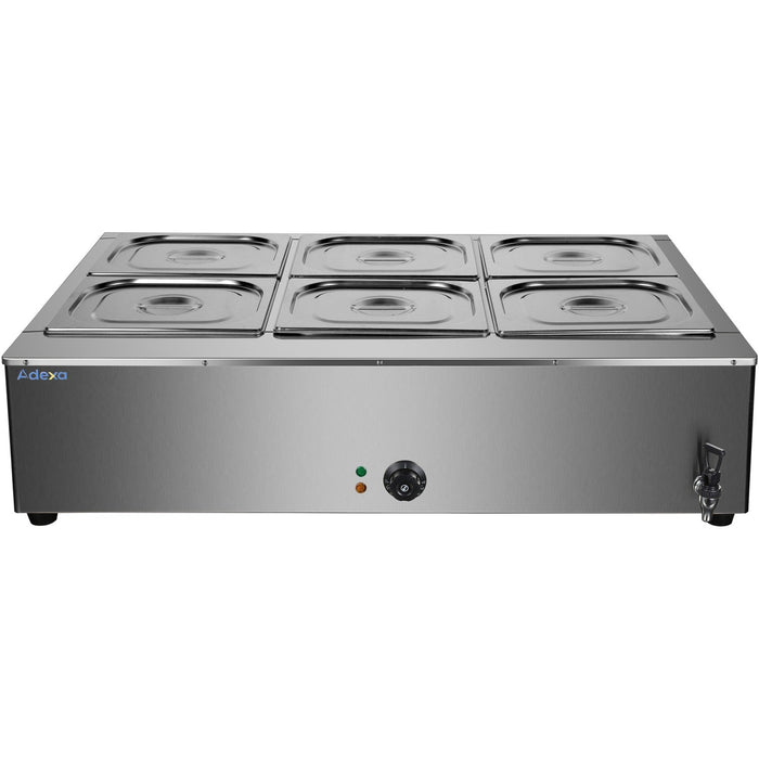 Commercial Electric Bain Marie 6x Gn1/2 3000 W Countertop 1080x750x275mm | Hb1080 Makfry
