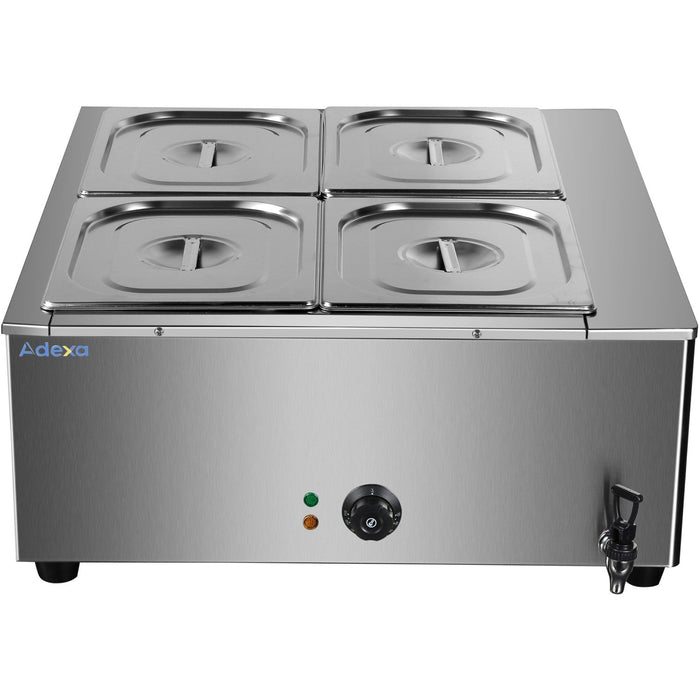 Commercial Electric Bain Marie 4x Gn1/2 3000 W Countertop 750x750x275mm | Hb750 Makfry
